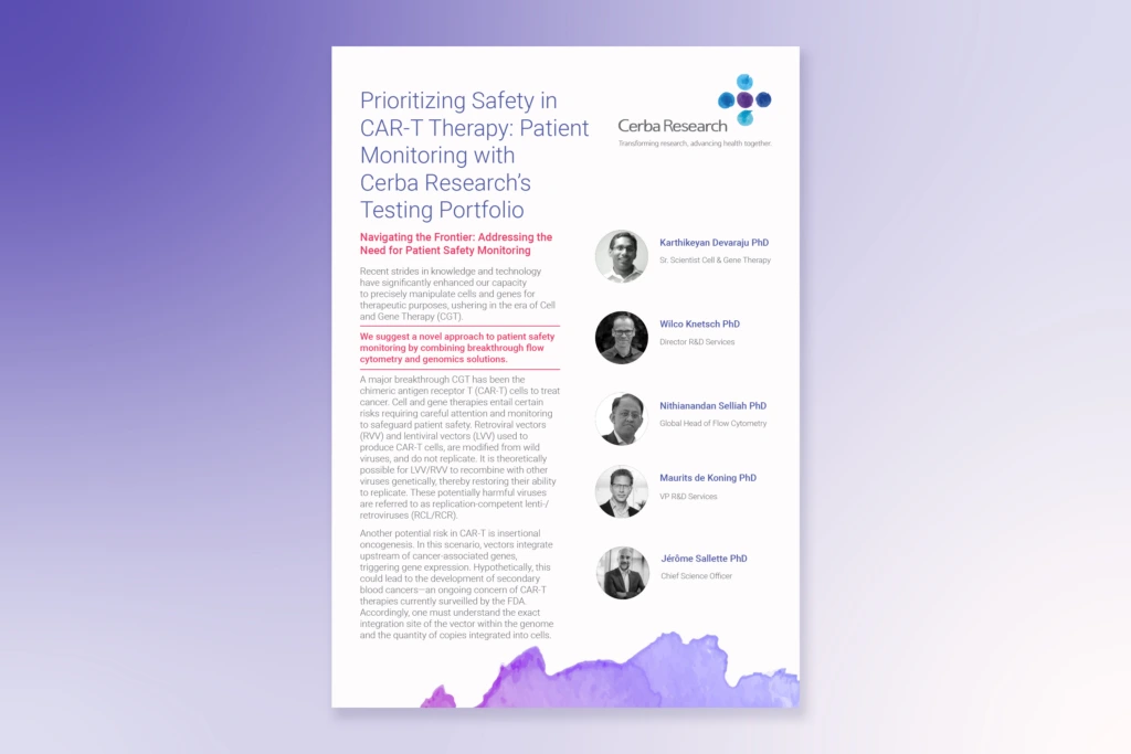 Prioritizing Safety in CAR-T Therapy- Patient Monitoring with Cerba Research’s Testing Portfolio