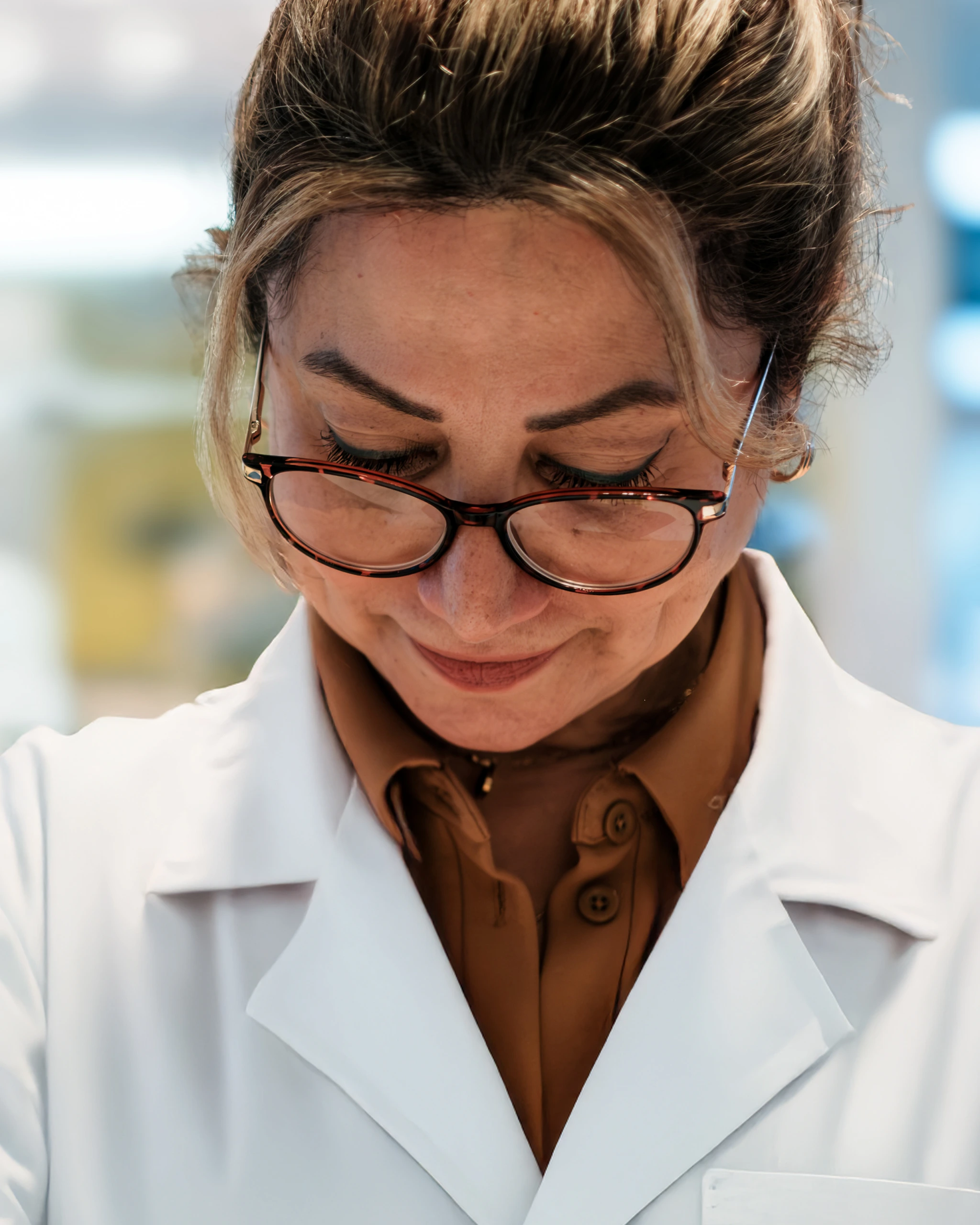 Close up portrait of female scientist at work
