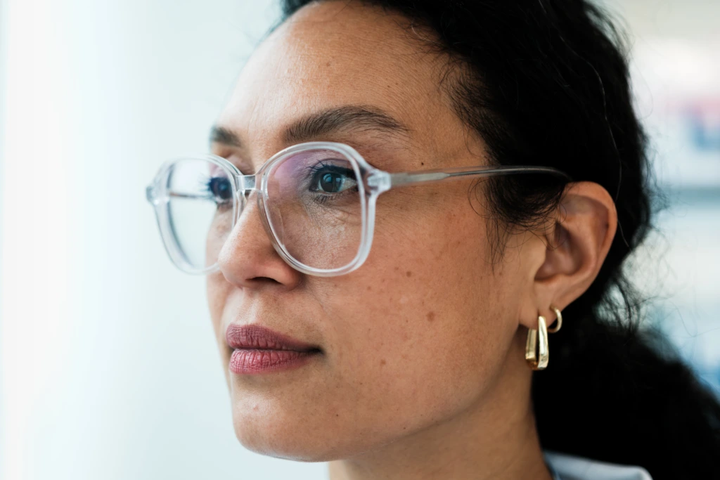 Medium closeup portrait of female scientist