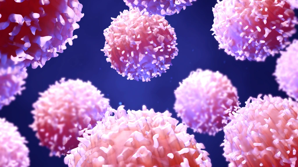 3d,Illustration,Lymphocytes,,T,Cells,Or,Cancer,Cells